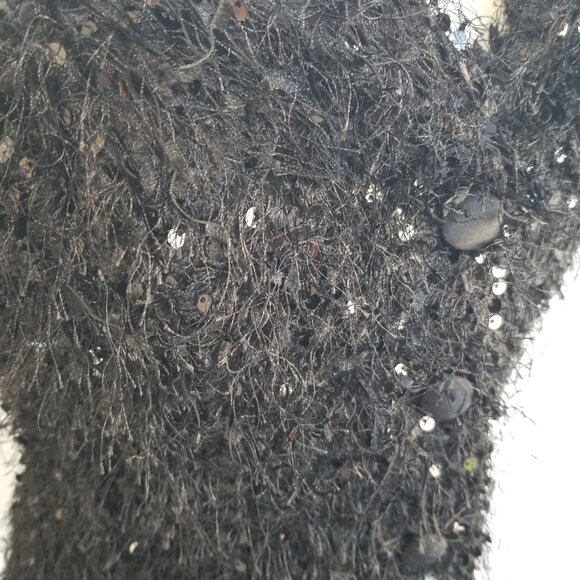 Zara Black Sequined Bustier Top Strapless Button Front Stretch Size Medium - Picture 4 of 14